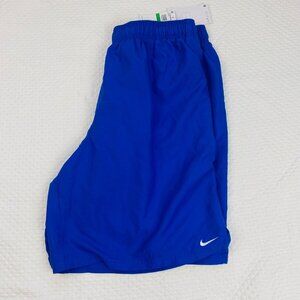 Nike Swim Men's XL Essential Lap Solid 9" Trunks Shorts Blue Pockets Lined